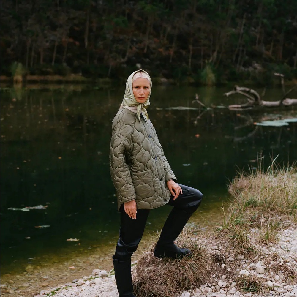 Mango Satin Quilted Jacket